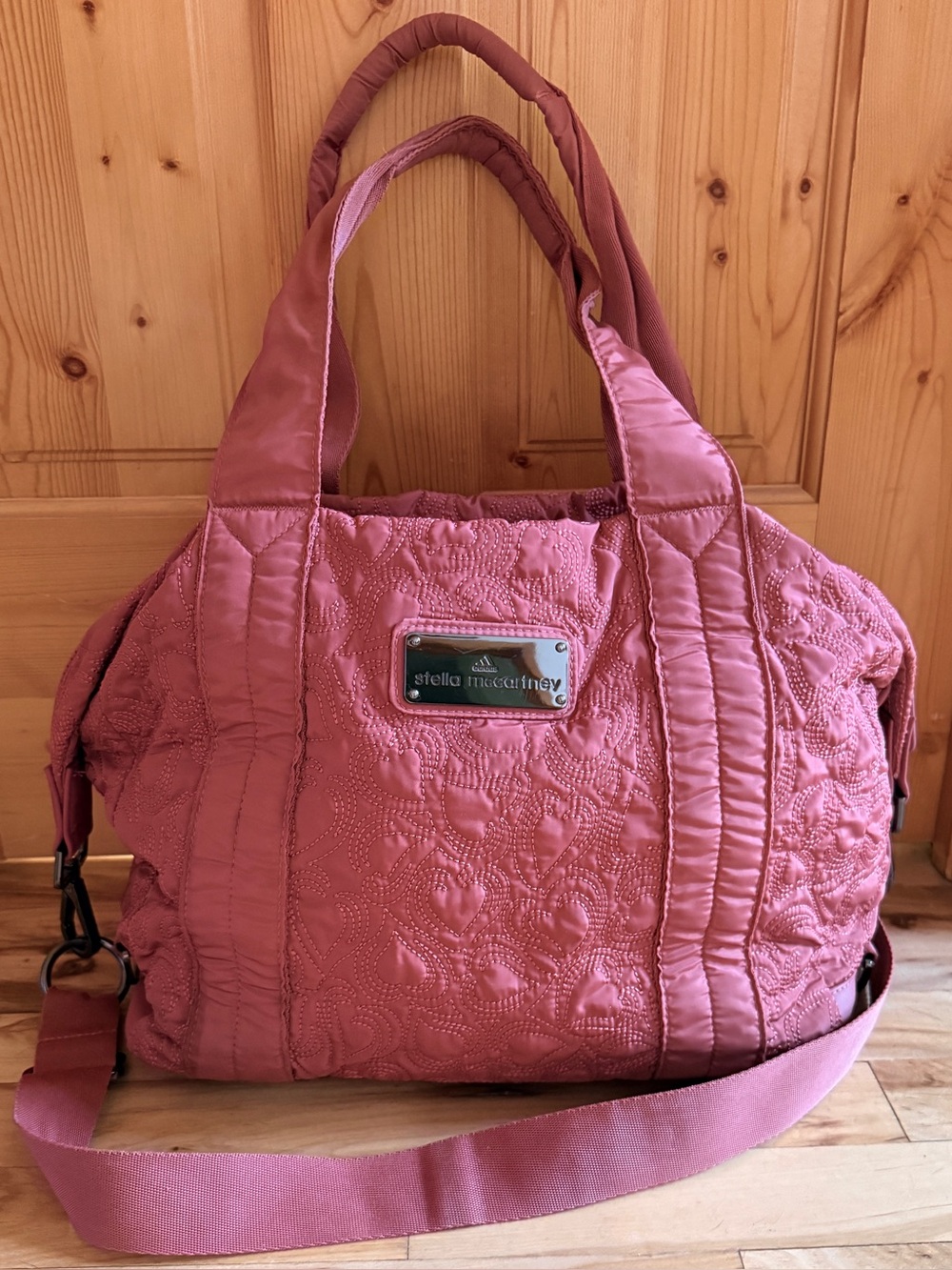 Adidas Stella Mccartney Athletic Travel Orange Rust Quilted Style Bag Excellent